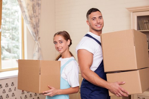 Securely loaded furniture inside a removal van