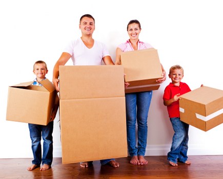 Professional removals van loaded for a North London home move