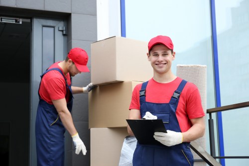 Removal van team preparing a safe loading process