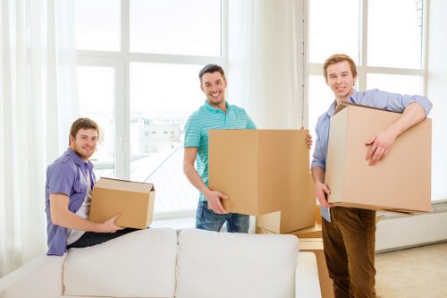 Professional furniture collection service planning access in a local property